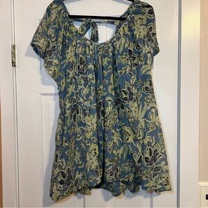 #68 FREE PEOPLE KAUAI GETAWAY PRINTED TUNIC TOP $118